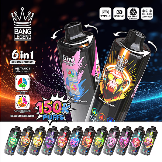 Bang Legend 150K Puffs, 6in1, Disposable Vape