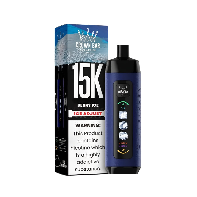 AL Fakher Crown Bar Ice Adjust 15000 15K Puffs, Disposable Vape (10 pcs)