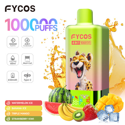 FYCOS 4in1 100K Puffs, Disposable Vape ( MOQ : 10pcs / Pack )