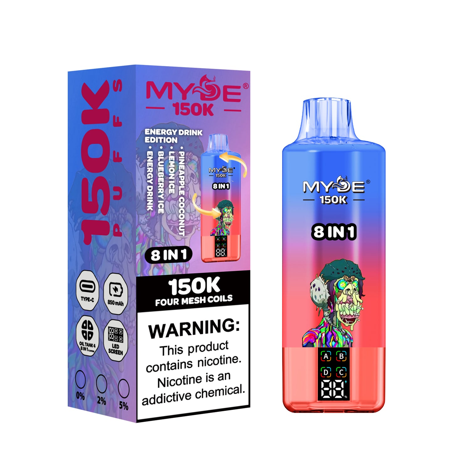 MYDE 8in1 150000 150K Puffs , Disposable Vape