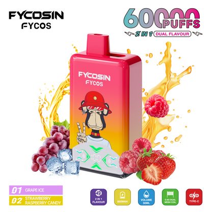 FYCOS Dual Flavour 60K Puffs, Disposable Vape ( MOQ : 10pcs / Pack )