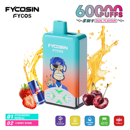 FYCOS Dual Flavour 60K Puffs, Disposable Vape ( MOQ : 10pcs / Pack )