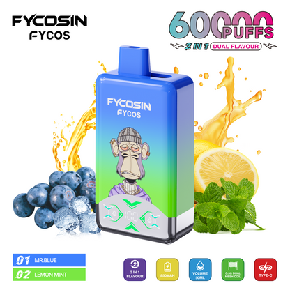 FYCOS Dual Flavour 60K Puffs, Disposable Vape ( MOQ : 10pcs / Pack )