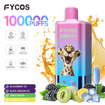 FYCOS 4in1 100K Puffs, Disposable Vape ( MOQ : 10pcs / Pack )