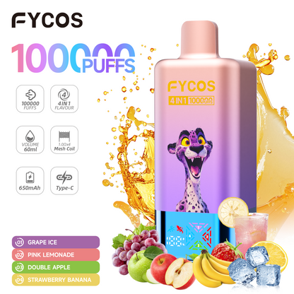 FYCOS 4in1 100K Puffs, Disposable Vape ( MOQ : 10pcs / Pack )
