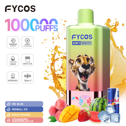 FYCOS 4in1 100K Puffs, Disposable Vape ( MOQ : 10pcs / Pack )
