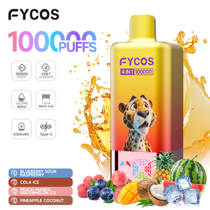 FYCOS 4in1 100K Puffs, Disposable Vape ( MOQ : 10pcs / Pack )
