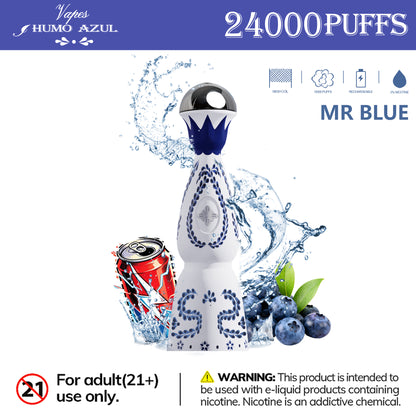 Humo Azul Tequila 24000 24K Puffs, 2% , Disposable Vape (10 pcs)