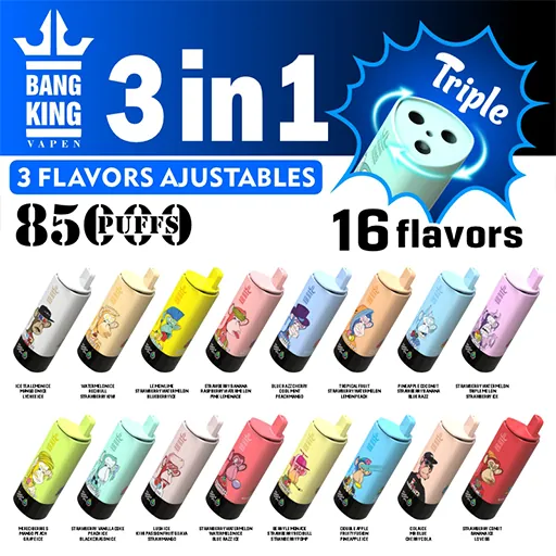 Bang King Triple 85K Puffs, 3in1 Flavors Disposable Vape