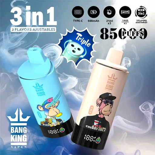 Bang King Triple 85K Puffs, 3in1 Flavors Disposable Vape