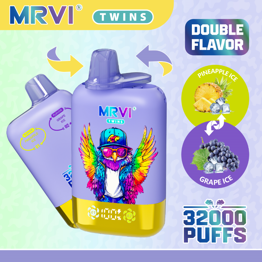 MRVI Twins 32000 Puffs, Double Flavour, Disposable Vape  (10 pcs)