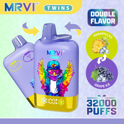 MRVI Twins 32000 Puffs, Double Flavour, Disposable Vape  (10 pcs)