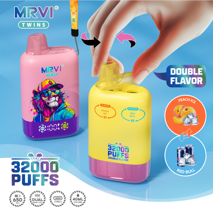 MRVI Twins 32000 Puffs, Double Flavour, Disposable Vape  (10 pcs)