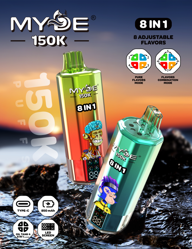 MYDE 8in1 150000 150K Puffs , Disposable Vape