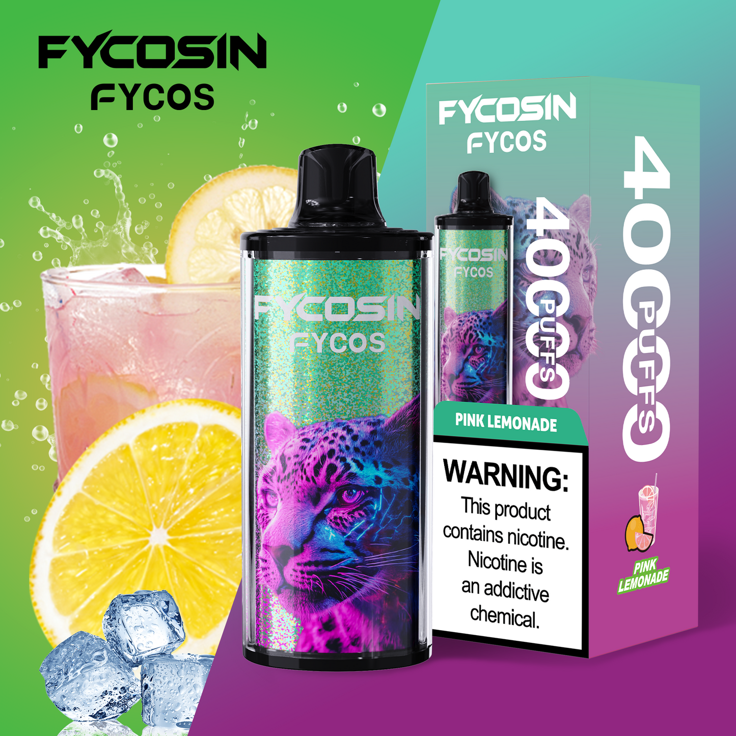 FYCOSin 40K Puffs, Disposable Vape ( MOQ : 10pcs / Pack )