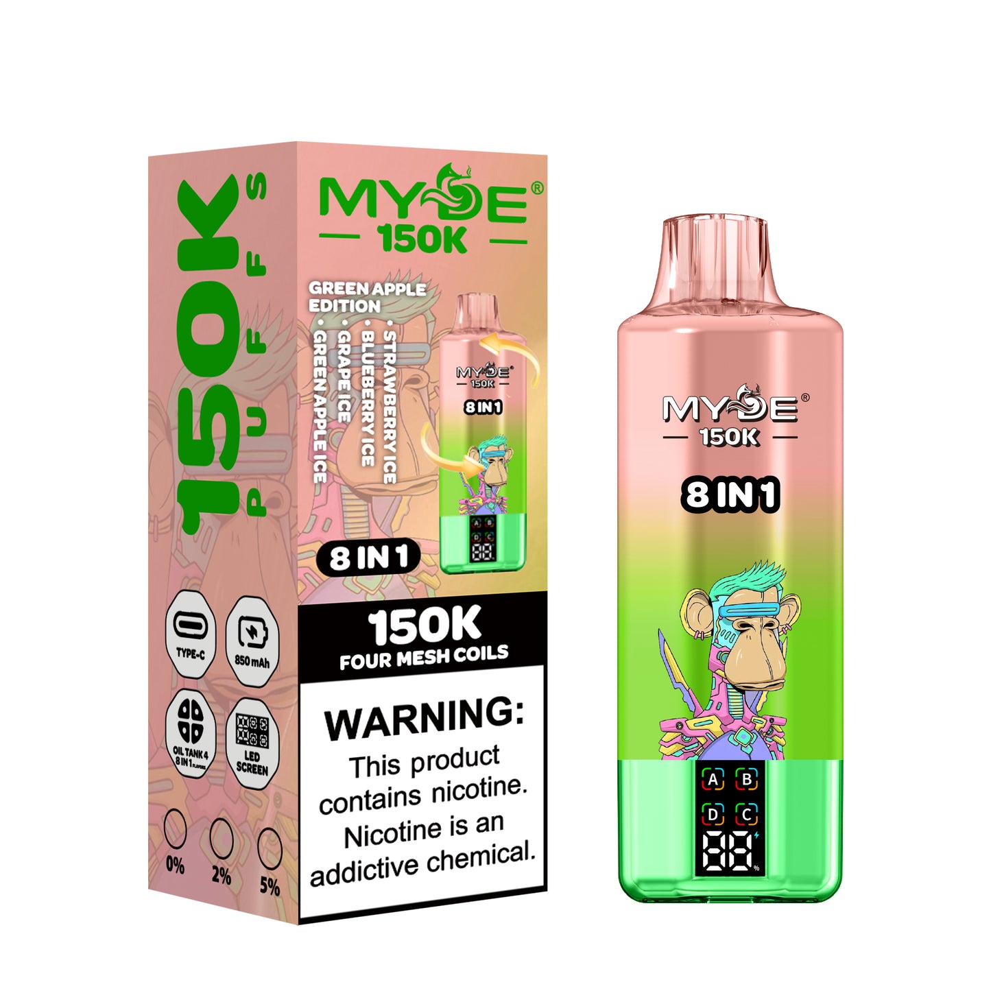 MYDE 8in1 150000 150K Puffs , Disposable Vape