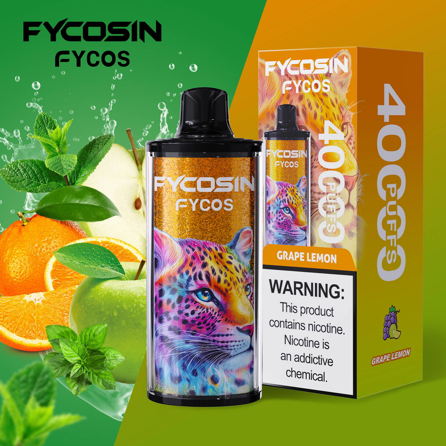FYCOSin 40K Puffs, Disposable Vape ( MOQ : 10pcs / Pack )