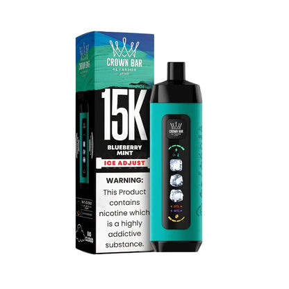 AL Fakher Crown Bar Ice Adjust 15000 15K Puffs,  Disposable Vape (10 pcs)