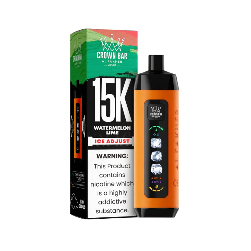 AL Fakher Crown Bar Ice Adjust 15000 15K Puffs,  Disposable Vape (10 pcs)