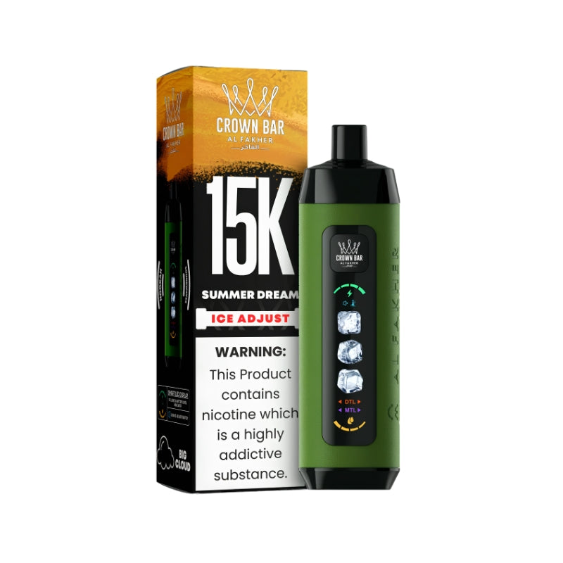 AL Fakher Crown Bar Ice Adjust 15000 15K Puffs,  Disposable Vape (10 pcs)