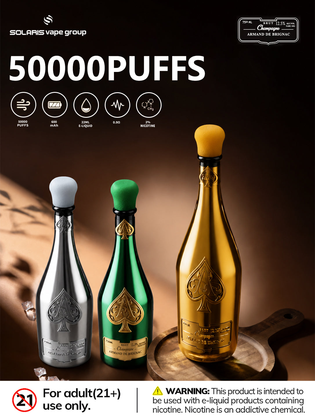 Champagne ARMAND DE BRIGNAC 50K Puffs