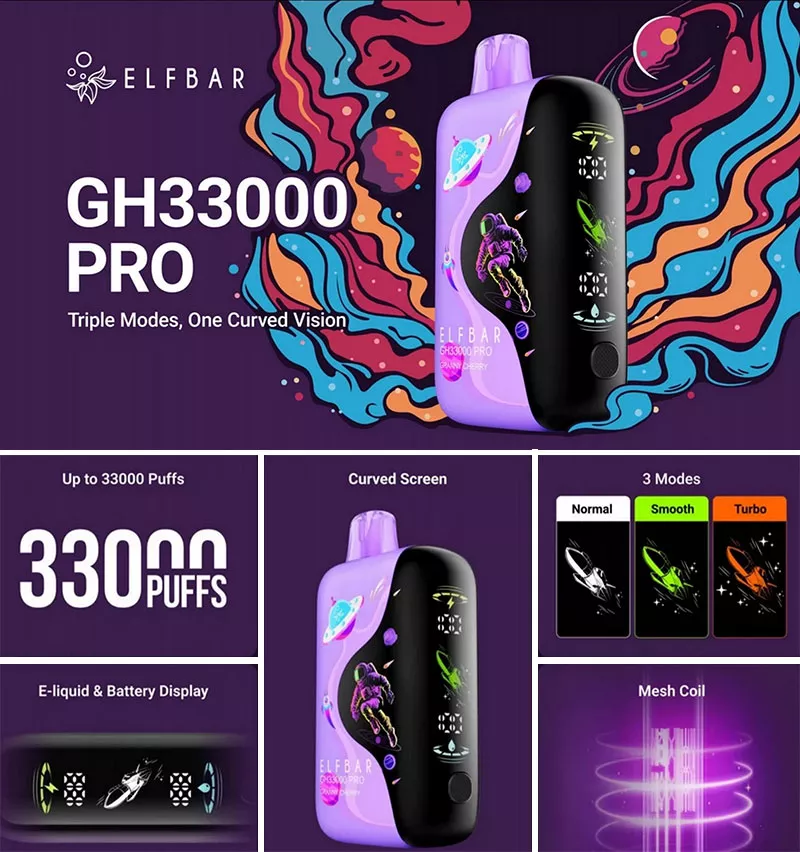 ElfBar GH33000 Pro Puffs, 5% , Disposable Vape