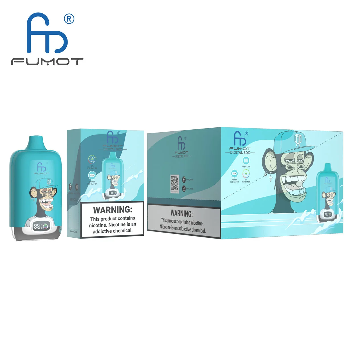 Fumot Digital Box 12000 12K Puffs, Disposable Vape 12
