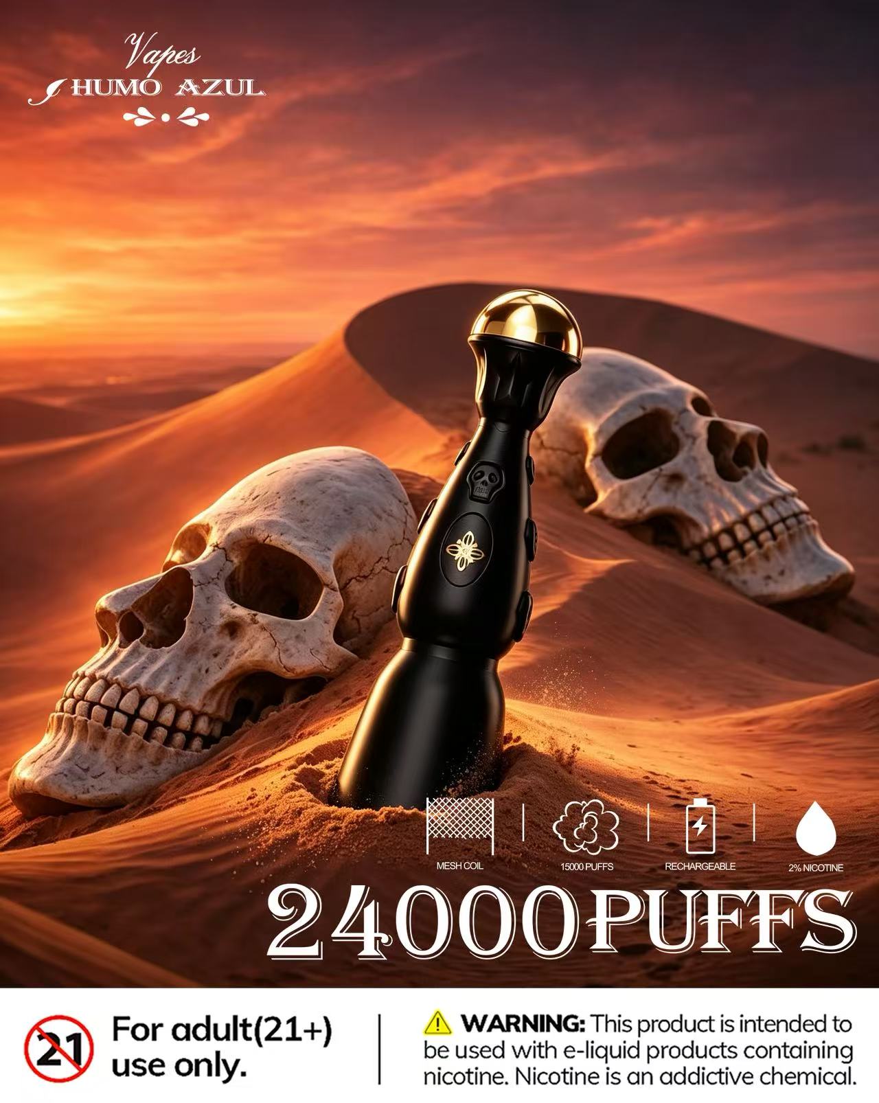 Humo Azul Dark Night EDITION 24K Puffs