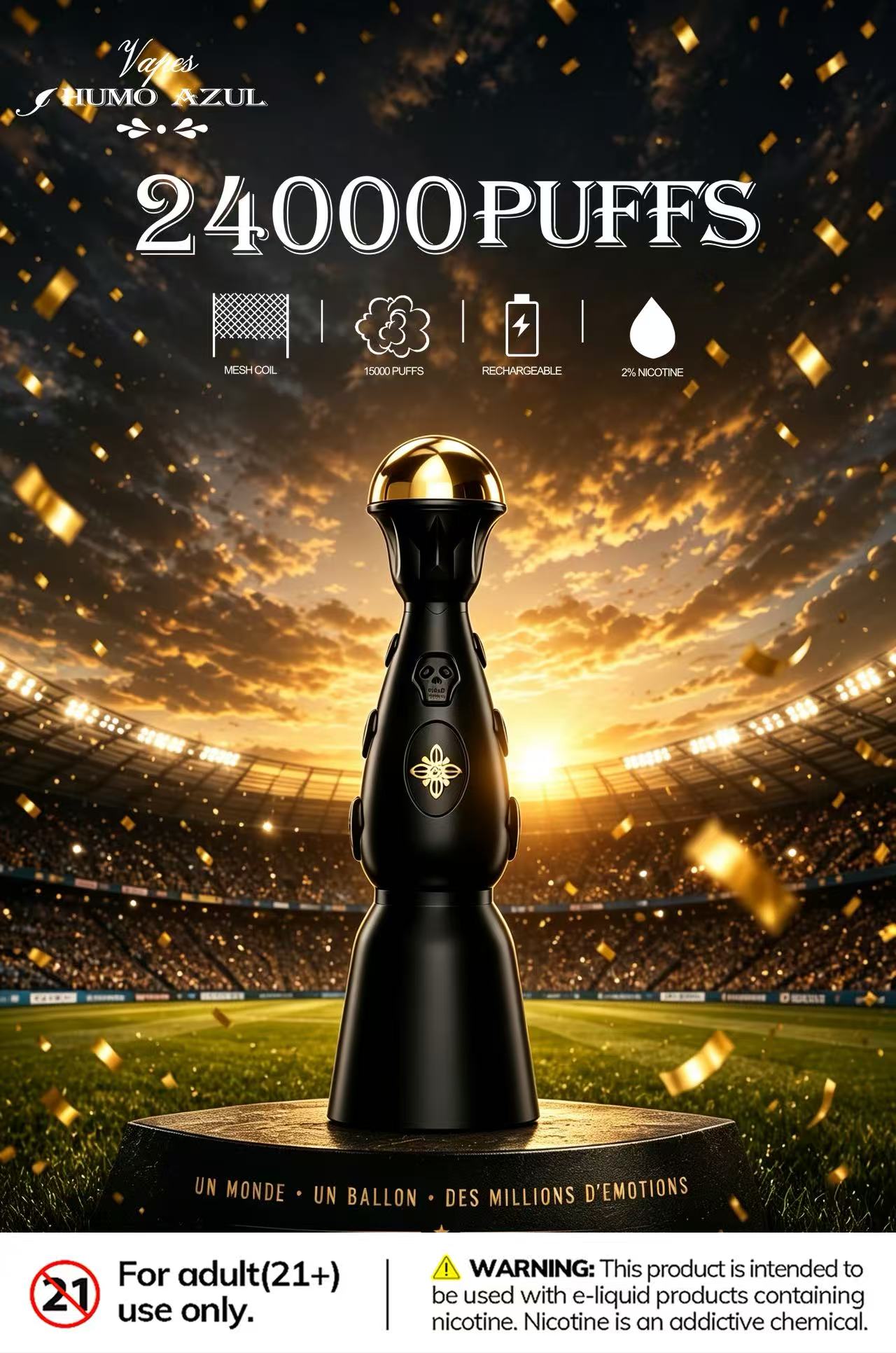 Humo Azul Dark Night Edition 24000 24K Puffs, 2%