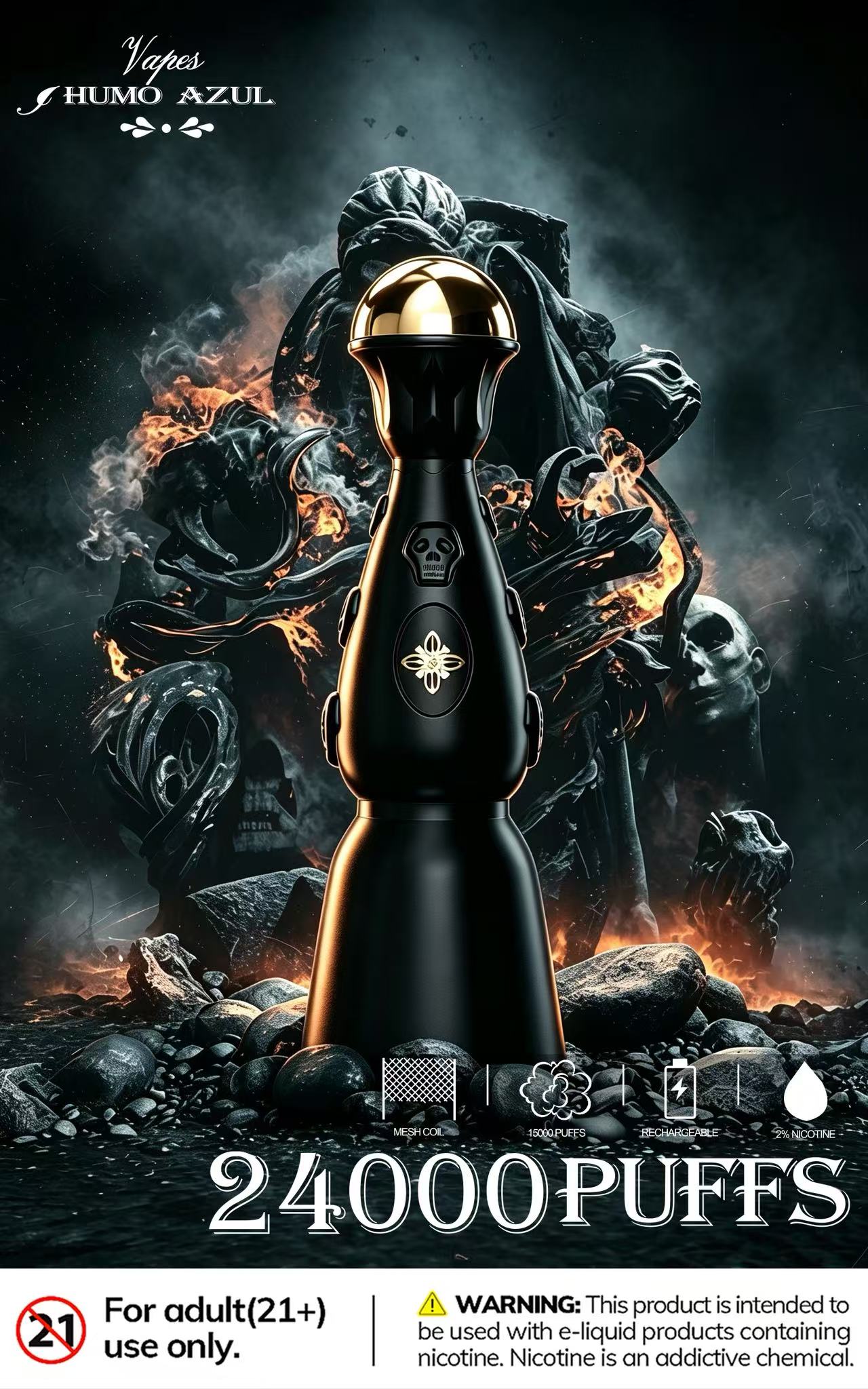 Humo Azul Dark Night version 24K Puffs