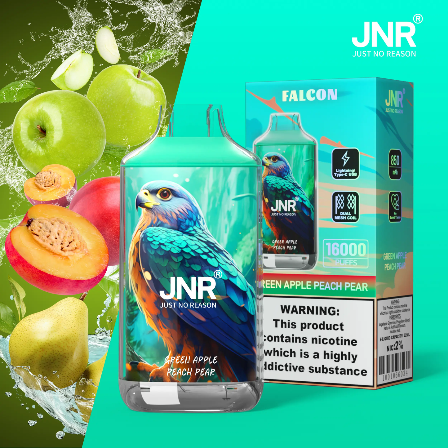 JNR Falcon 16000 16K Puffs, Disposable Vape EU warehouse