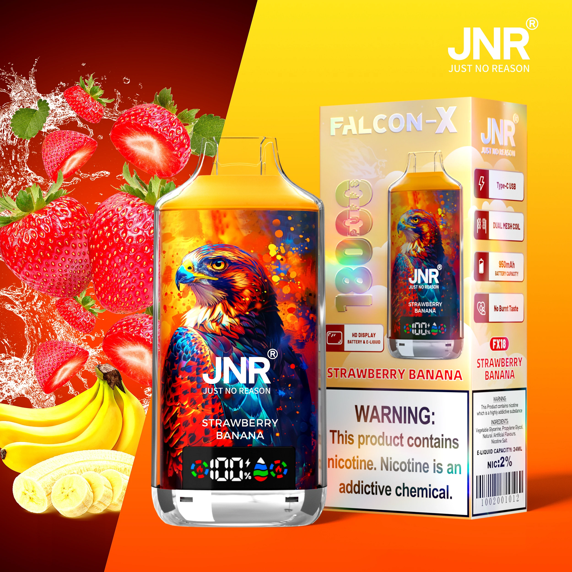 JNR Falcon X 18000 18K Puffs, LED Display, Disposable Vape 258