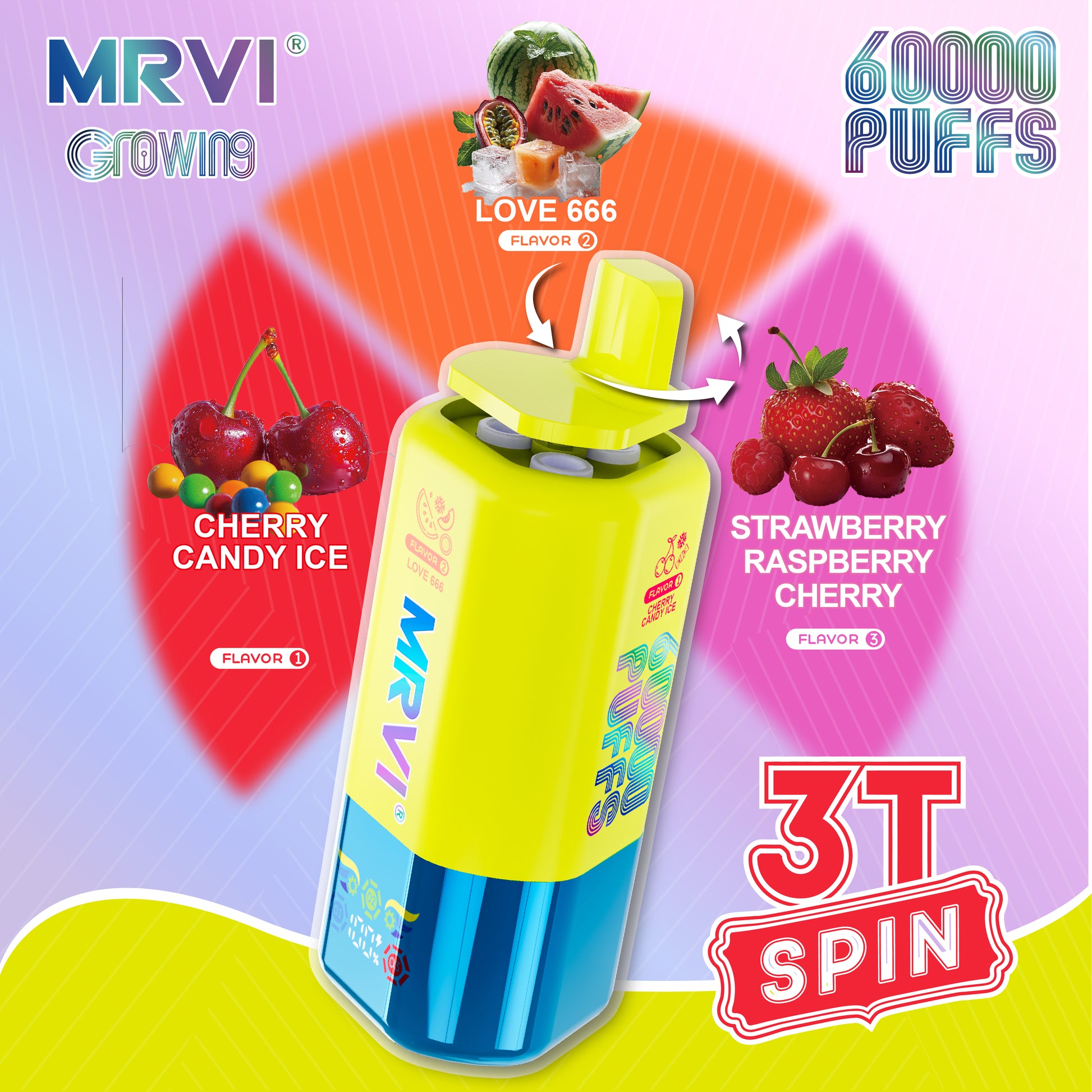 MRVI Growing 3in1 / 60K Puffs, Disposable Vape, (Eu Warehouse)