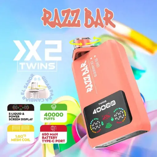 Razz Bar 2in1 Dual Flavour 40K Puffs, Disposable Vape