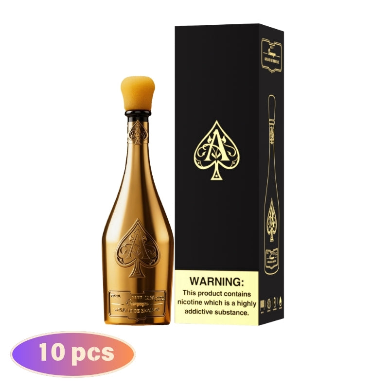 SOLARIS Champagne ARMAND DE BRIGNAC 50000 50K Puffs ACE of Spades, Disposable Vape (10 pcs)