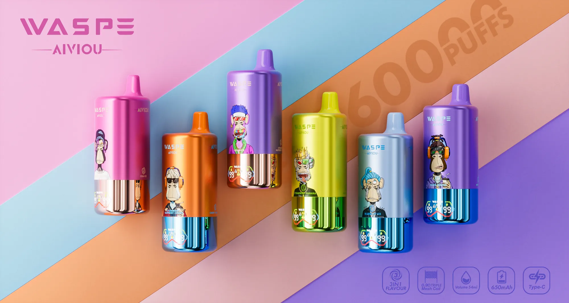 WASPE 60K 3in1, 60000 Puffs, Disposable Vape 04