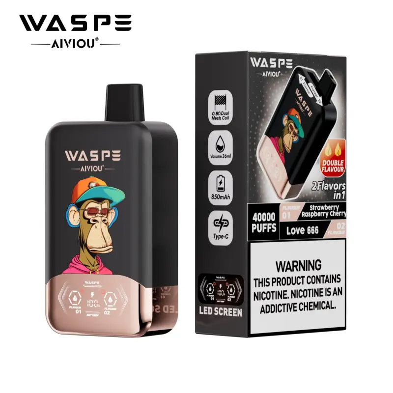 WASPE Double Flavor 2IN1, 40000 Puffs, 40K , Disposable Vape09