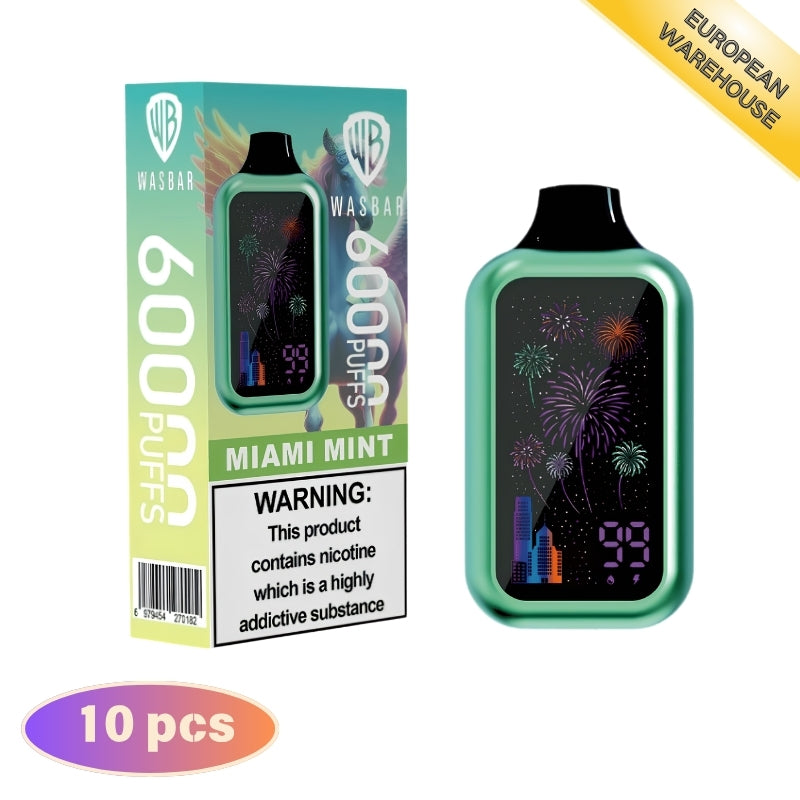 Wasbar 60000 60K Puffs, 2% Disposable Vape（10 pcs）