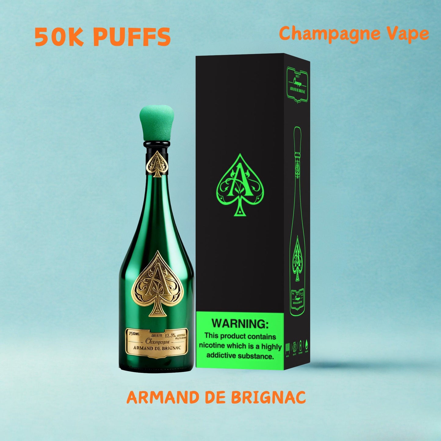 champagne vape ARMAND DE BRIGNAC 50000 Puffs, Disposable Vape green