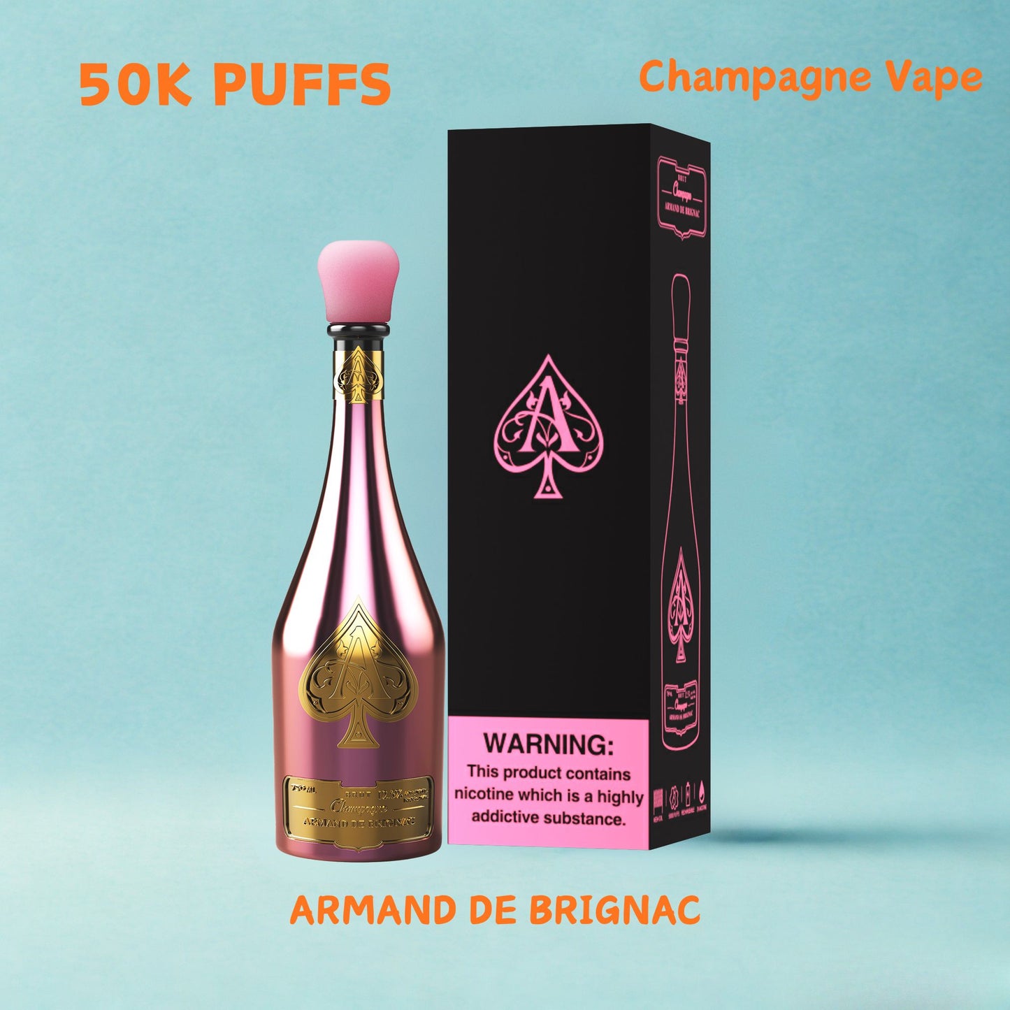 champagne vape ARMAND DE BRIGNAC 50000 Puffs, Disposable Vape pink