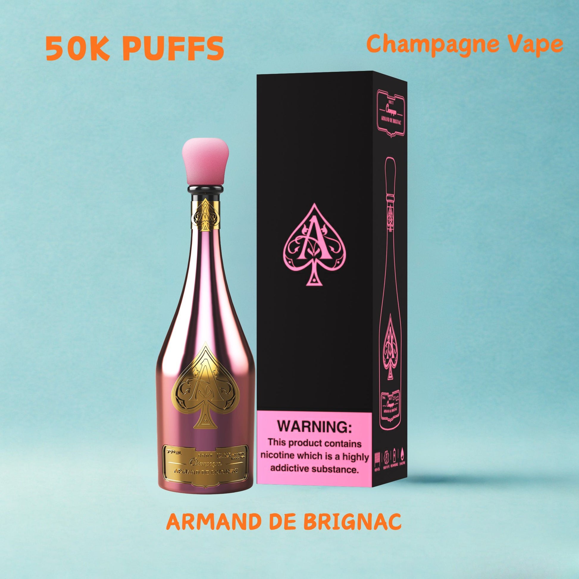 champagne vape ARMAND DE BRIGNAC 50000 Puffs, Disposable Vape pink
