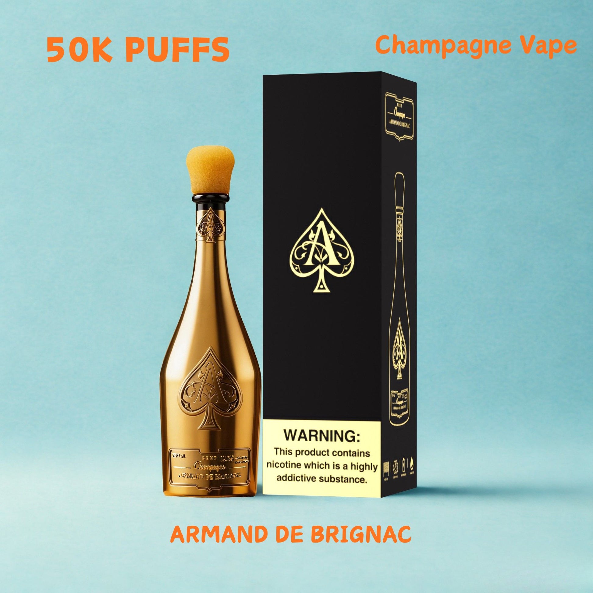 champagne vape ARMAND DE BRIGNAC 50000 Puffs, Disposable Vape silver